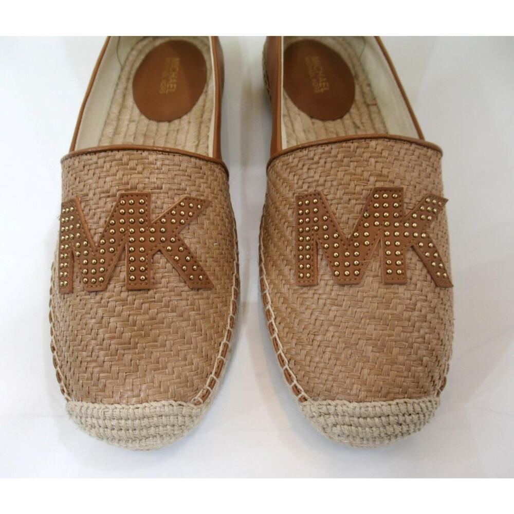Michael Kors Kendrick Toe Cap Espadrille Flat Shoes MK Natural / Acorn Size 9.5 - Picture 4 of 7